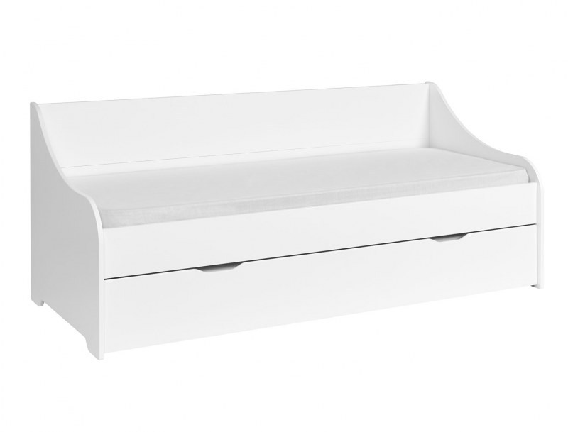Tagesbett - Ausziehbett Calli Weiß 80x200 + 2 Matratzen