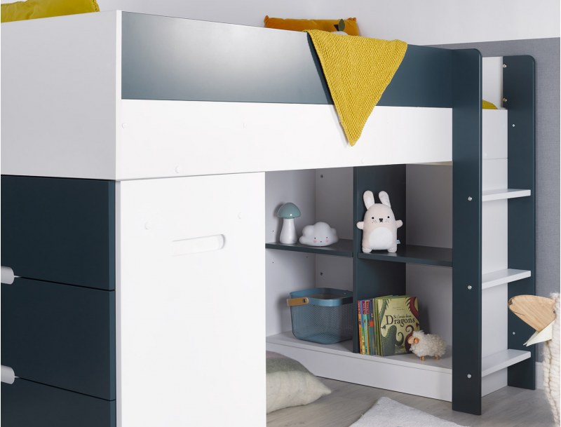 Halfhoogslaper blauw en wit