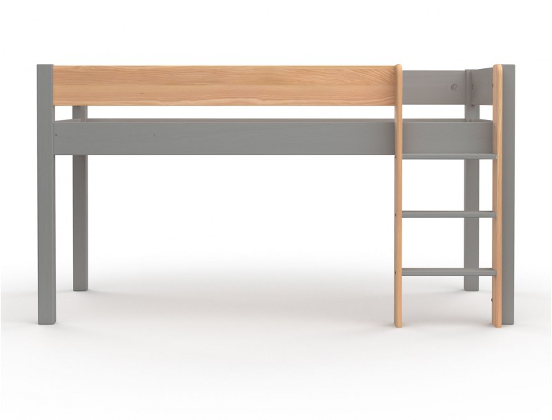 Cama infantil semi-alta Landes Gris Franela y Madera