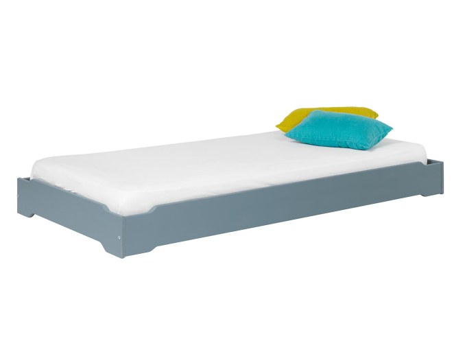 Cama montessori verde musgo a ras de suelo 90x190 cm
