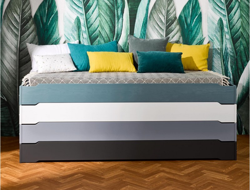 Cama infantil apilable Lokka 90x190 Antracita