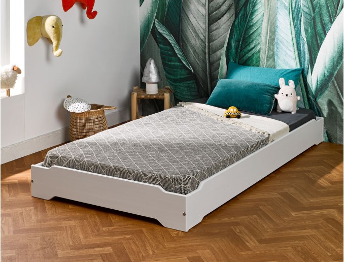 Montessori Bodenbett Weiß 90x190 cm