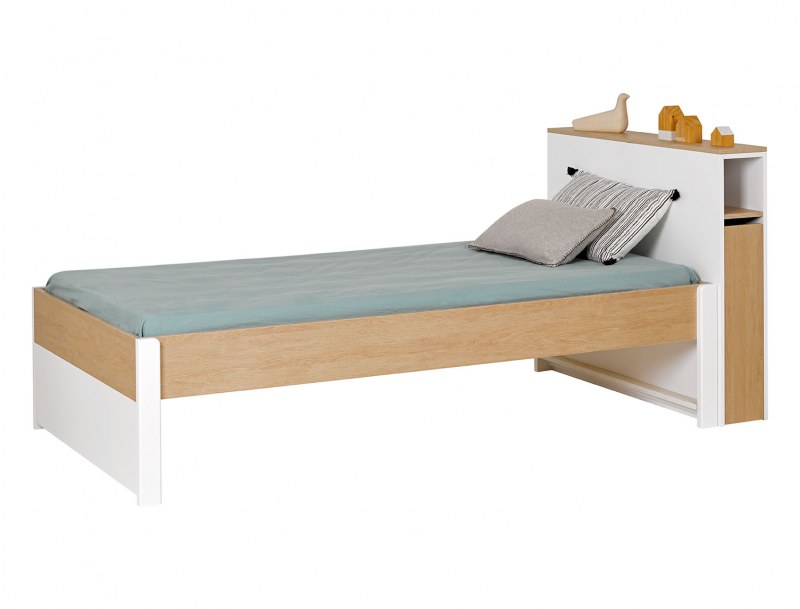 Cama infantil 90x200 con cabecero fabricada en Francia