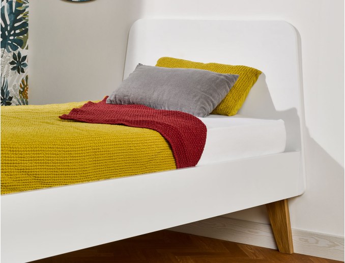 Lit enfant 90x200 Blanc avec tête de lit