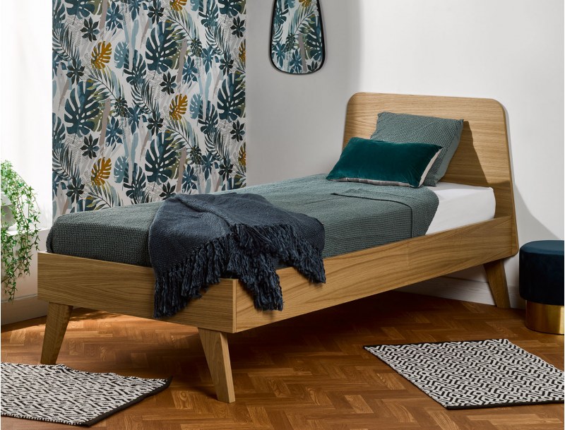 Teen bed 90x200 wood made in France