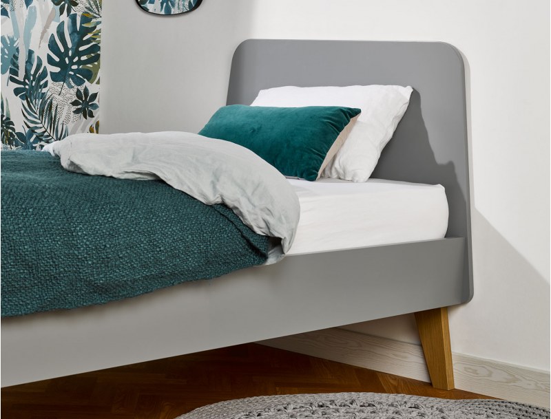 Cama infantil 90x200 cm Gris y madera