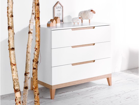 White and wood Evidence dresser