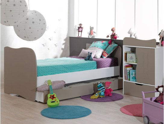 Combi babybed - Groeiend combi babybed Belem Linnen & Wit