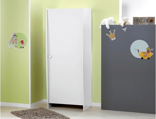 Kinderzimmerschrank Weiß 1-türig