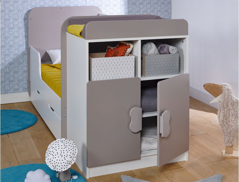 Cambiador y mueble de almacenamiento.
