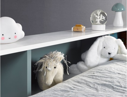 Contenitore disponibile per il letto rialzato e il letto basso.