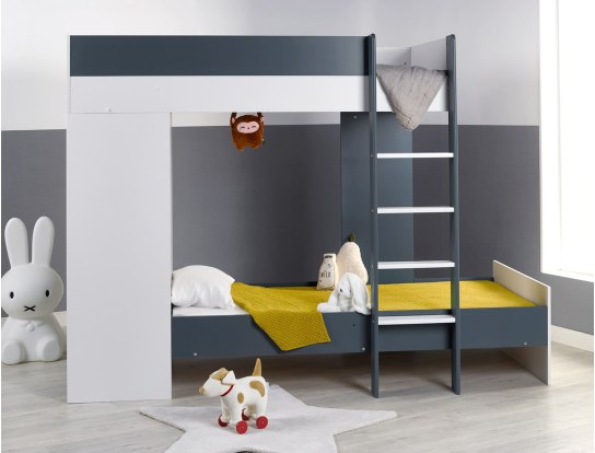Convertible bunk bed with Opus midnight blue wardrobe