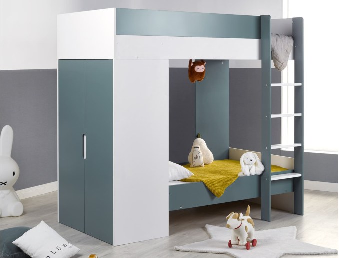 Letto a castello evolutivo con armadio contenitore