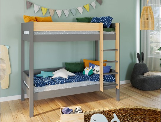 Litera Landes Gris Franela y Madera