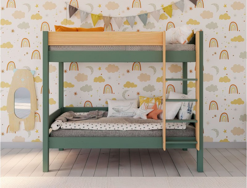 Stapelbed twee plaatsen van Landes pine Kaki