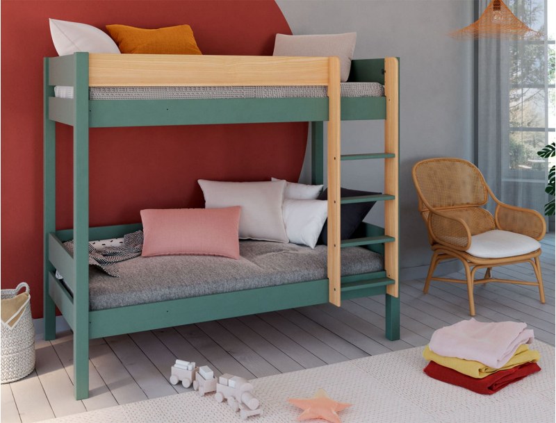 Stapelbed 90x190 van Landes dennenhout Kaki