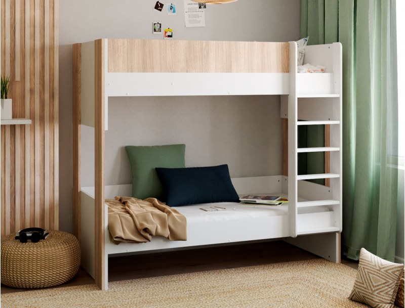 Letto a castello in legno e Bianco Duna