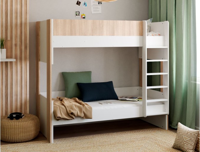 Litera madera y Blanco Duna