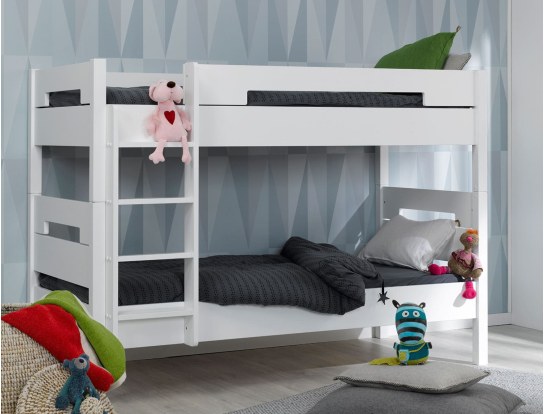 Letto a castello bianco separabile con materasso