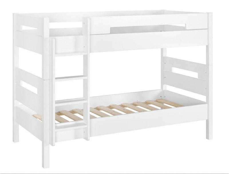 Separable bunk bed with two slatted bed bases