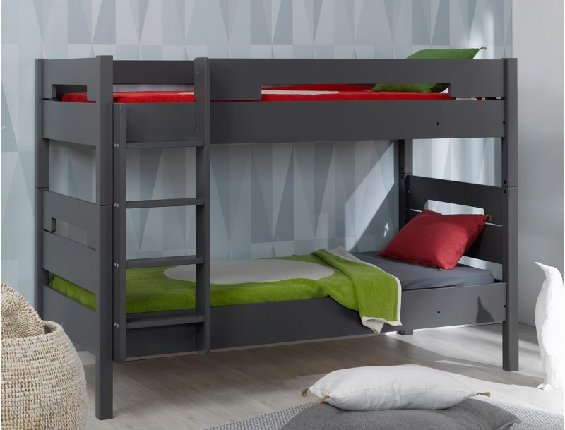 Letto a castello per bambini 90x190 cm Grigio Antracite