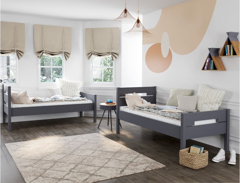 Letto a castello 90x190 cm Grigio Antracite trasformabile in due letti separati.