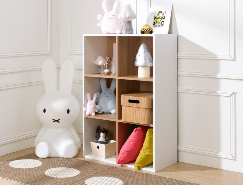 Cubo de almacenamiento de 6 compartimentos blanco