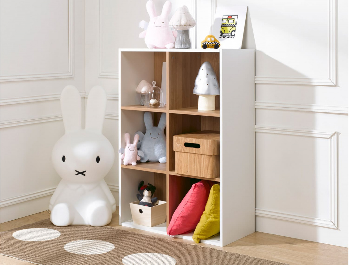 White 6-compartment storage cube