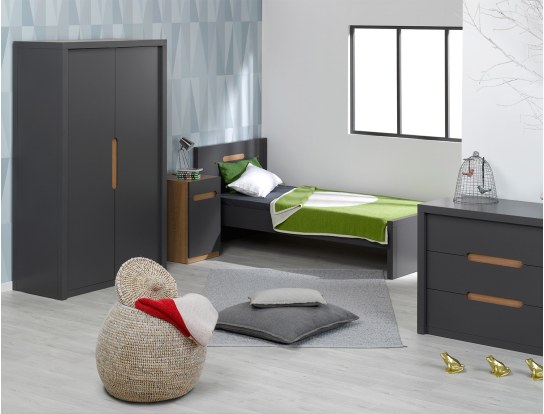 Chambre enfant lit Milo Anthracite