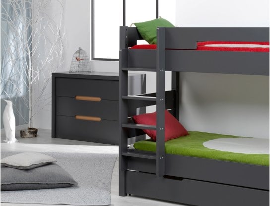 Kinderzimmer Etagenbett Milo Anthrazit