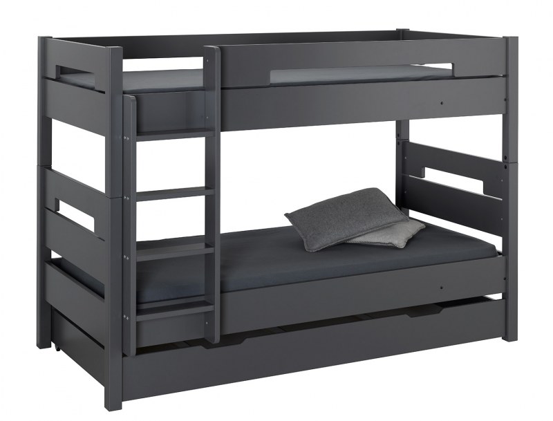 Letto a castello Milo Antracite con cassetto contenitore