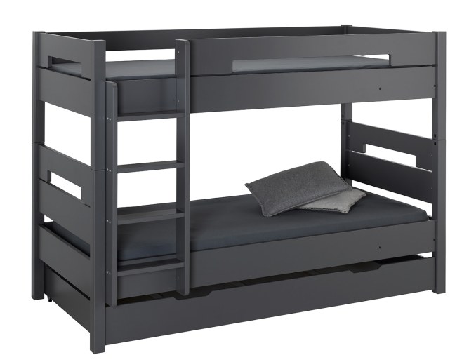 Letto a castello Milo Antracite con cassetto contenitore