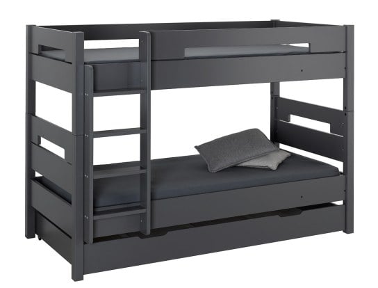 Letto a castello Milo Antracite con cassetto contenitore
