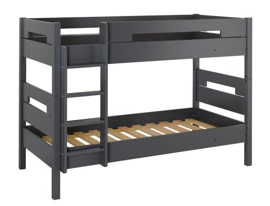 Letto a castello Milo Antracite con due reti a doghe