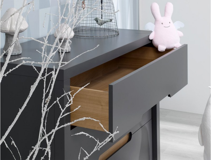 Milo Anthracite dresser with 3 drawers