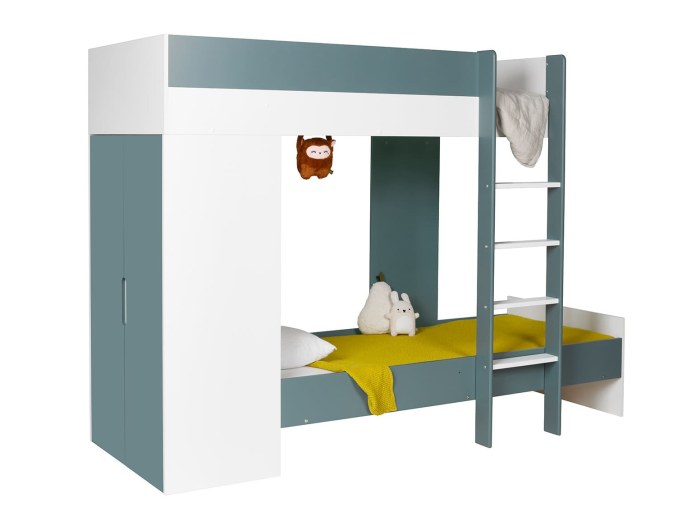Letto a castello evolutivo Opus Bianco & Verde muschio due posti letto 90x190