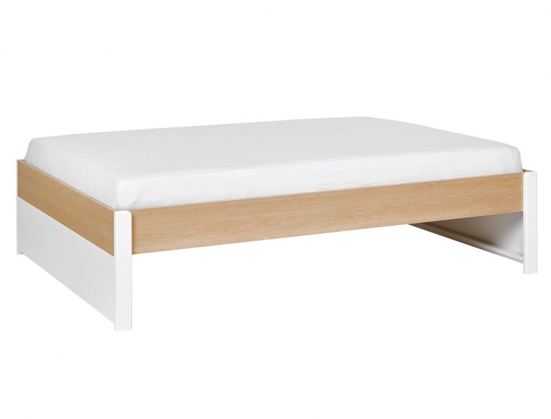 Nomade tweepersoonsbed 140x200 cm hout en wit