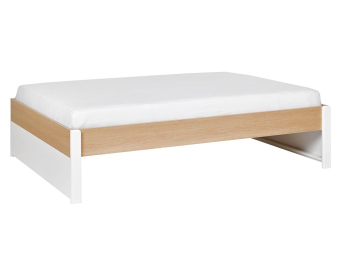 Cama doble Nomade 140x200 cm madera y blanco