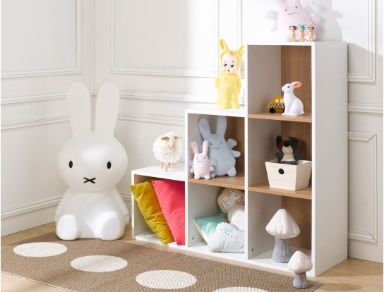 Cubo de almacenamiento de 6 compartimentos en escalera blanco