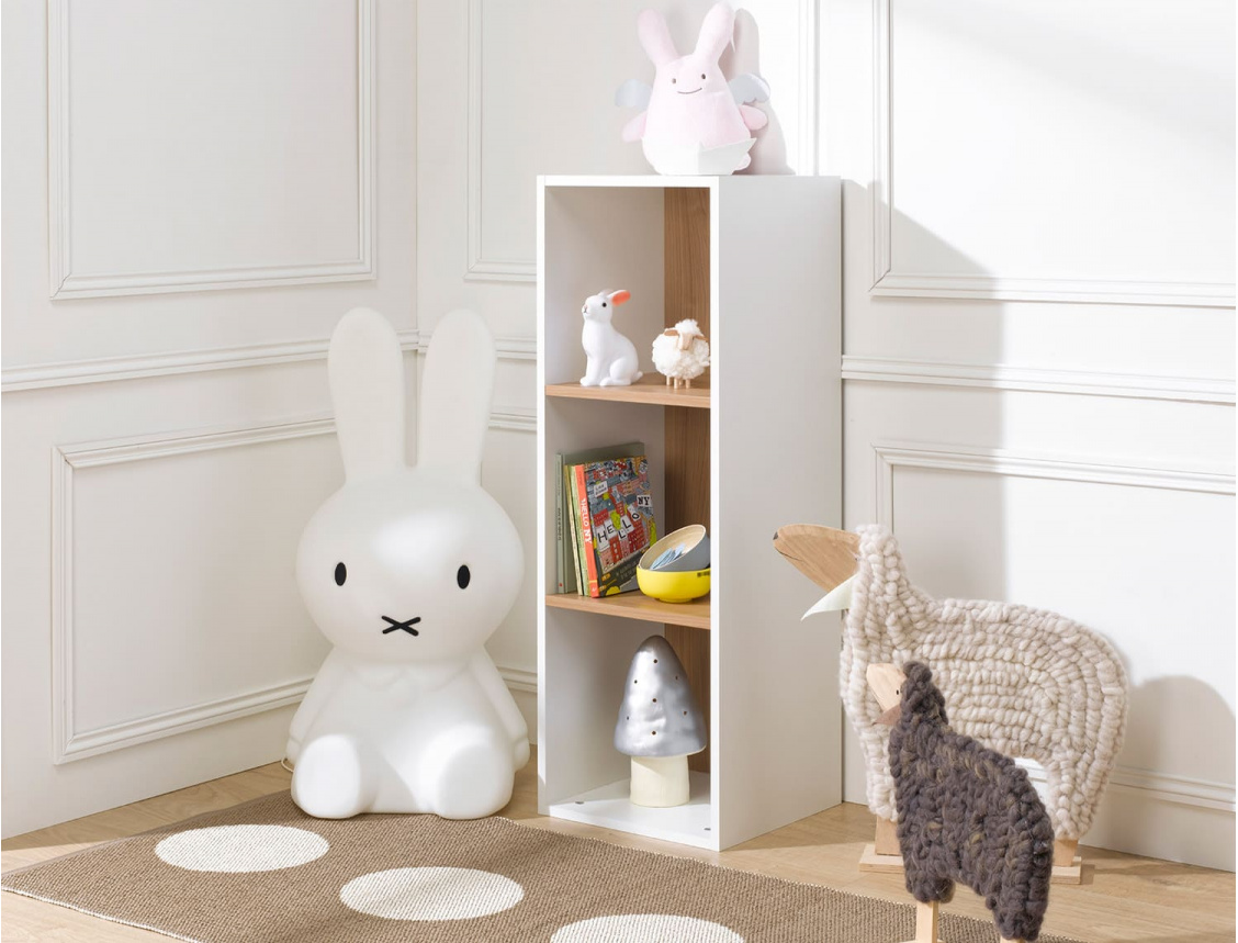 Cube de rangement 3 cases blanc