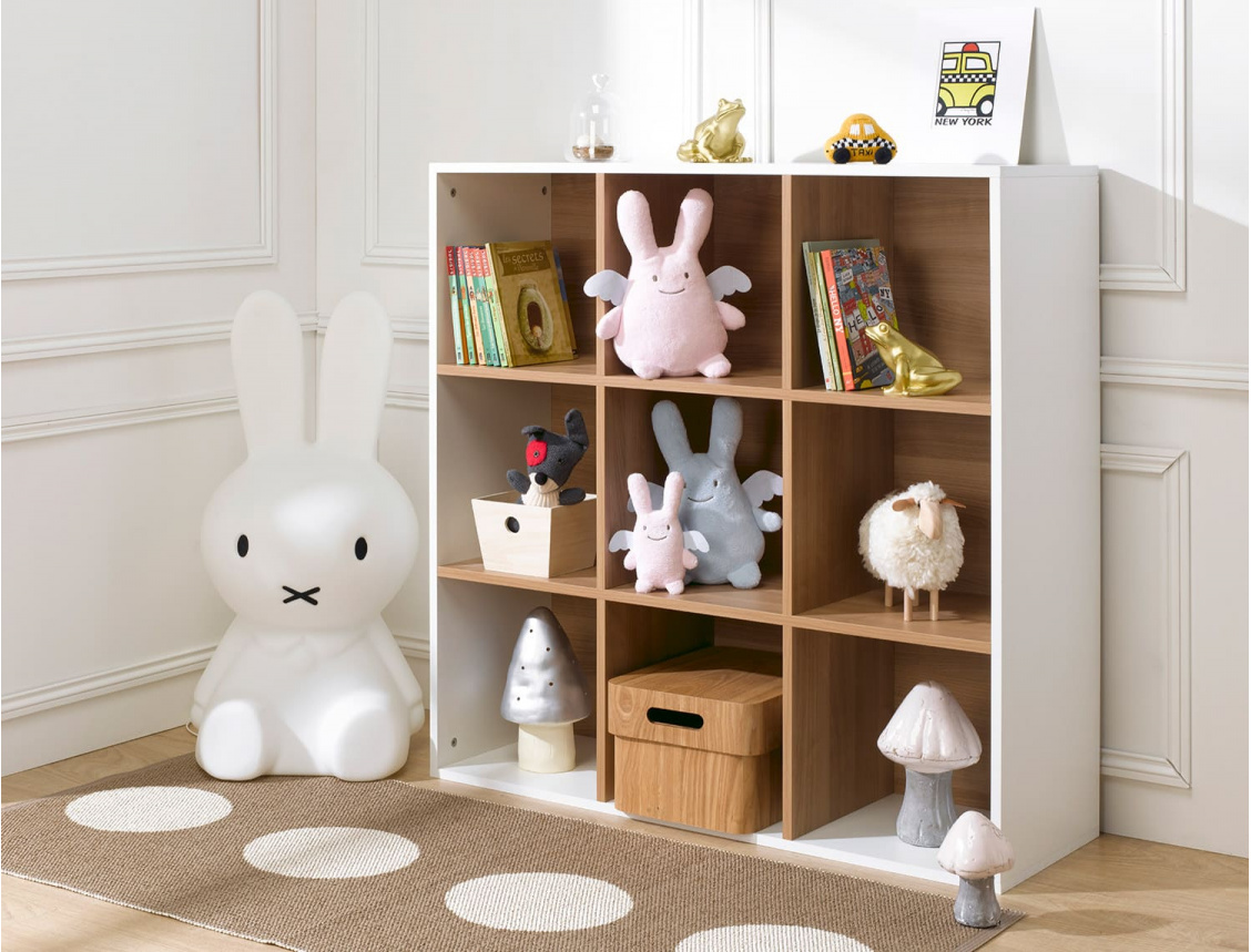 White 9-compartment storage cube