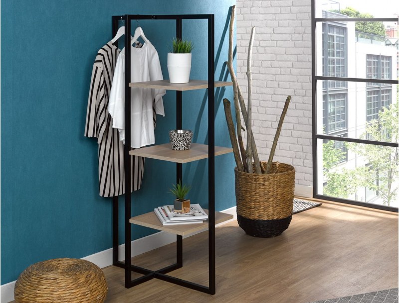 Design-Regal aus Metall und Holz Bahia