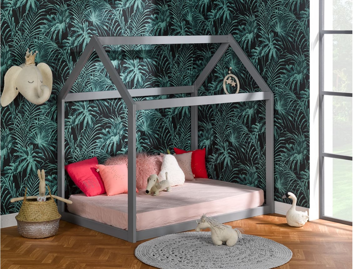 Letto casetta evolutivo 90x140 cm grigio Flanella