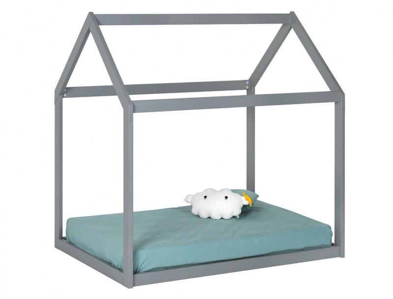 Letto a casetta 90x140 cm Grigio fabbricato in Francia