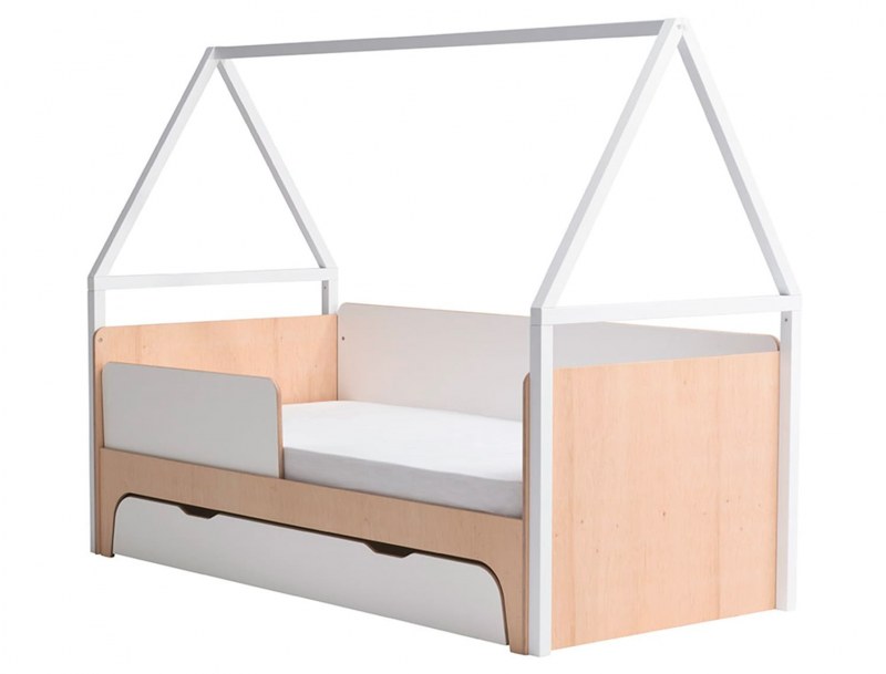 Lit cabane 90x190 avec tiroir de rangement et structure en bois