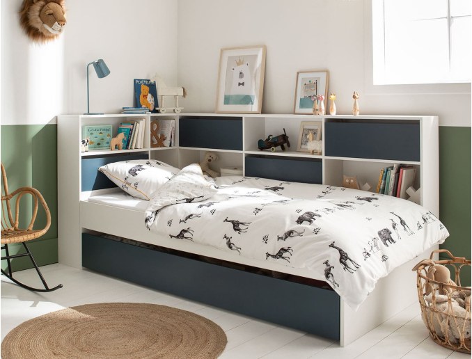 Letto estraibile con contenitore Opus Blu notte