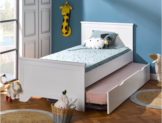 Letto estraibile con due posti letto 90x190 Occitane bianco