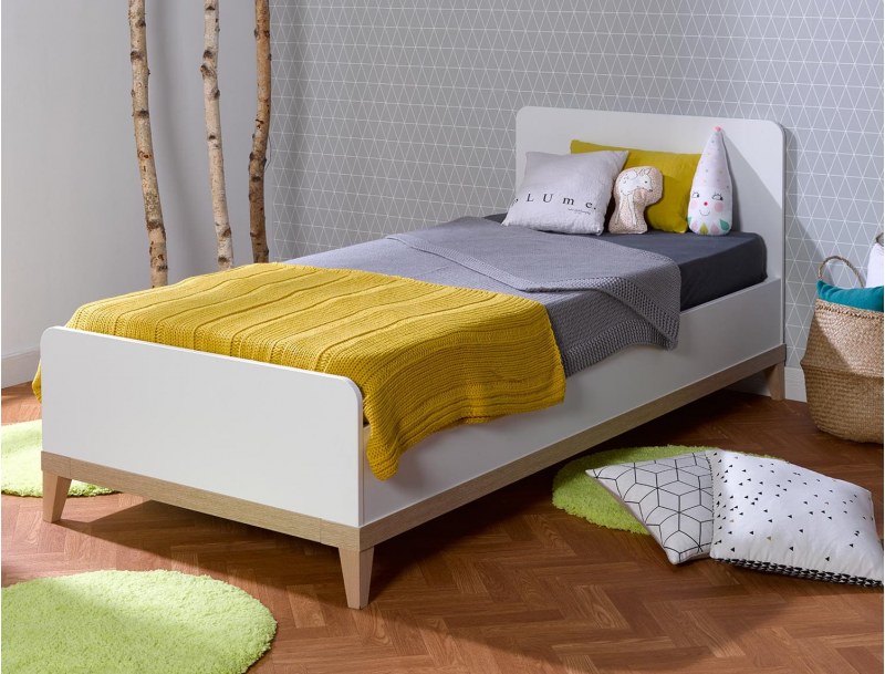 Cama infantil 90x200 cm Blanca y Haya fabricada en Francia
