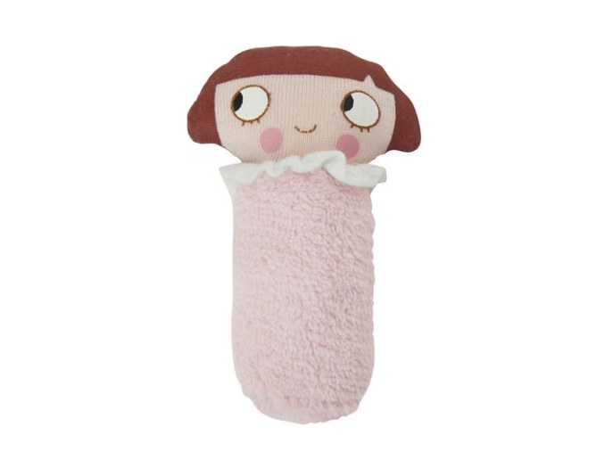 Spelletjes en speelgoed - Mini rammelaar Ninon roze 8 cm