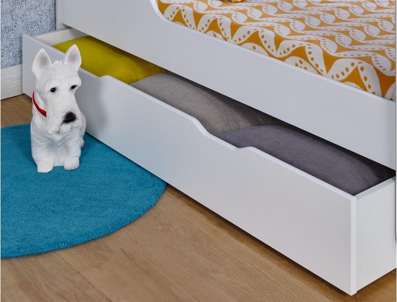 White Madrid baby bed drawer